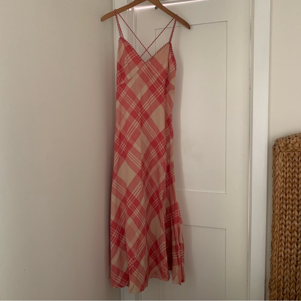 Ralph Lauren Pink Gingham Maxi Dress